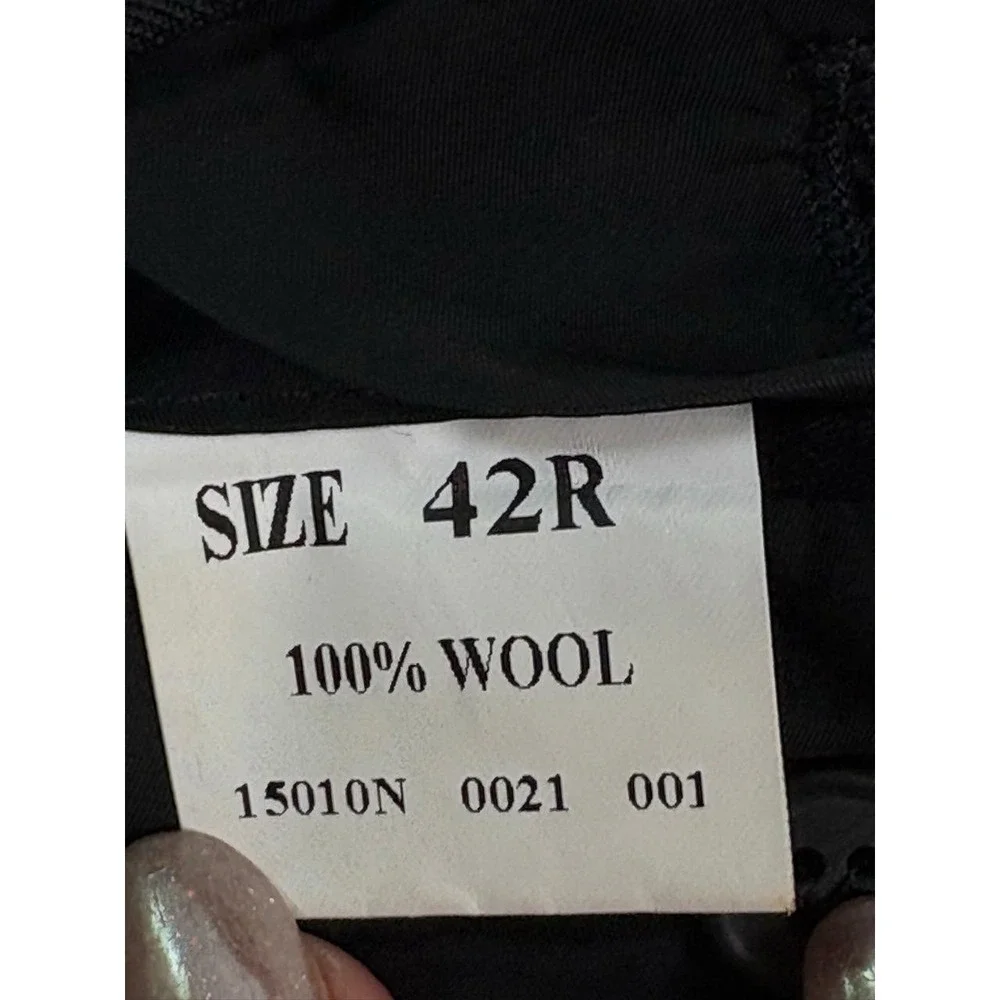 Jos A Bank Traveler's Collection Tailored Fit‎ 42R Wool 2 Btn Black Suit Blazer